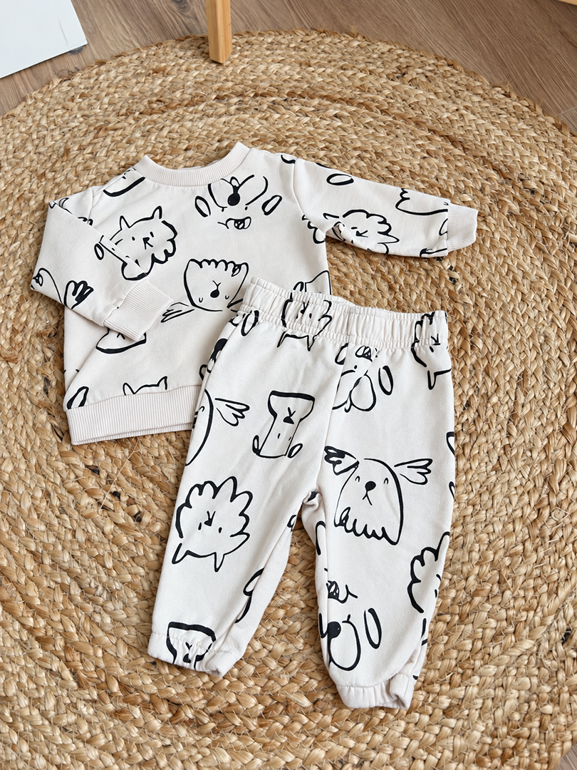 Ensemble bébé fille Tex Baby beige mi-saison manches longues