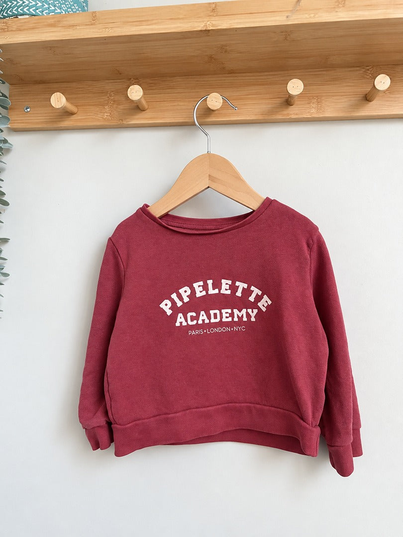 Sweat fille Kiabi rouge mi-saison manches longues 3 ans