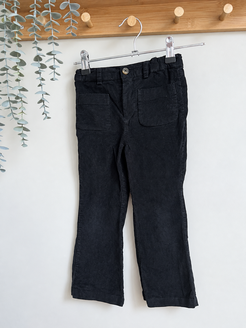 Pantalon patte d'eph flare fille Cadet Rousselle velours noir 3 ans
