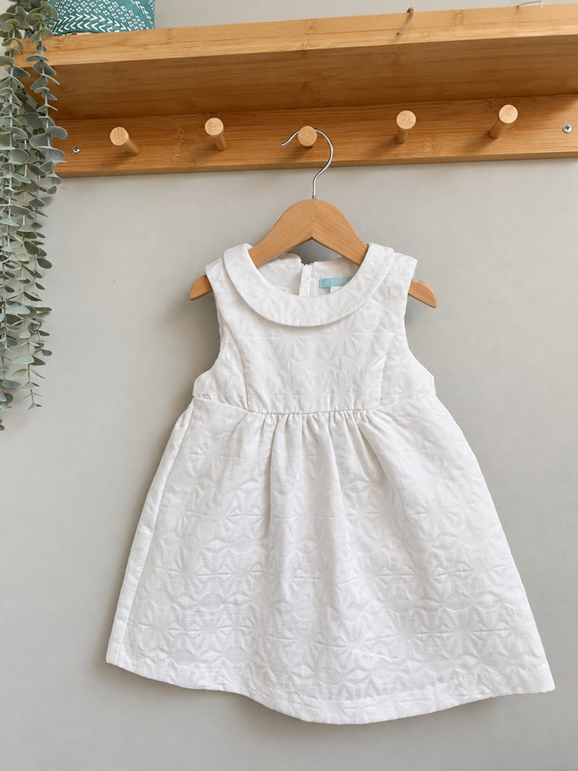 Robe blanc sans manches Obaibi fille 2 ans mi-saison cérémonie