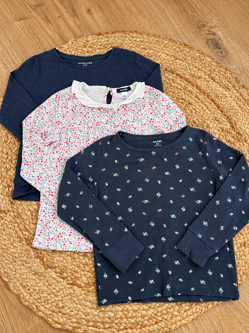 Lot de 3 t-shirts manches longues fille mi-saison taille 5 ans