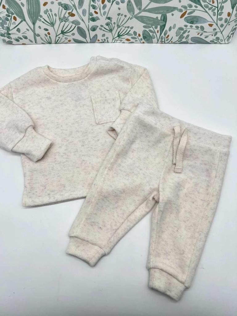 Ensemble bébé mixte beige Primark – pull & pantalon – douceur cocoon – 3/6 mois Garçon ou Fille