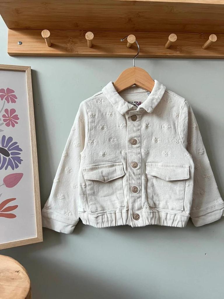 Veste en jean idéal pour la mi-saison crème fille - Ikks 2 ans